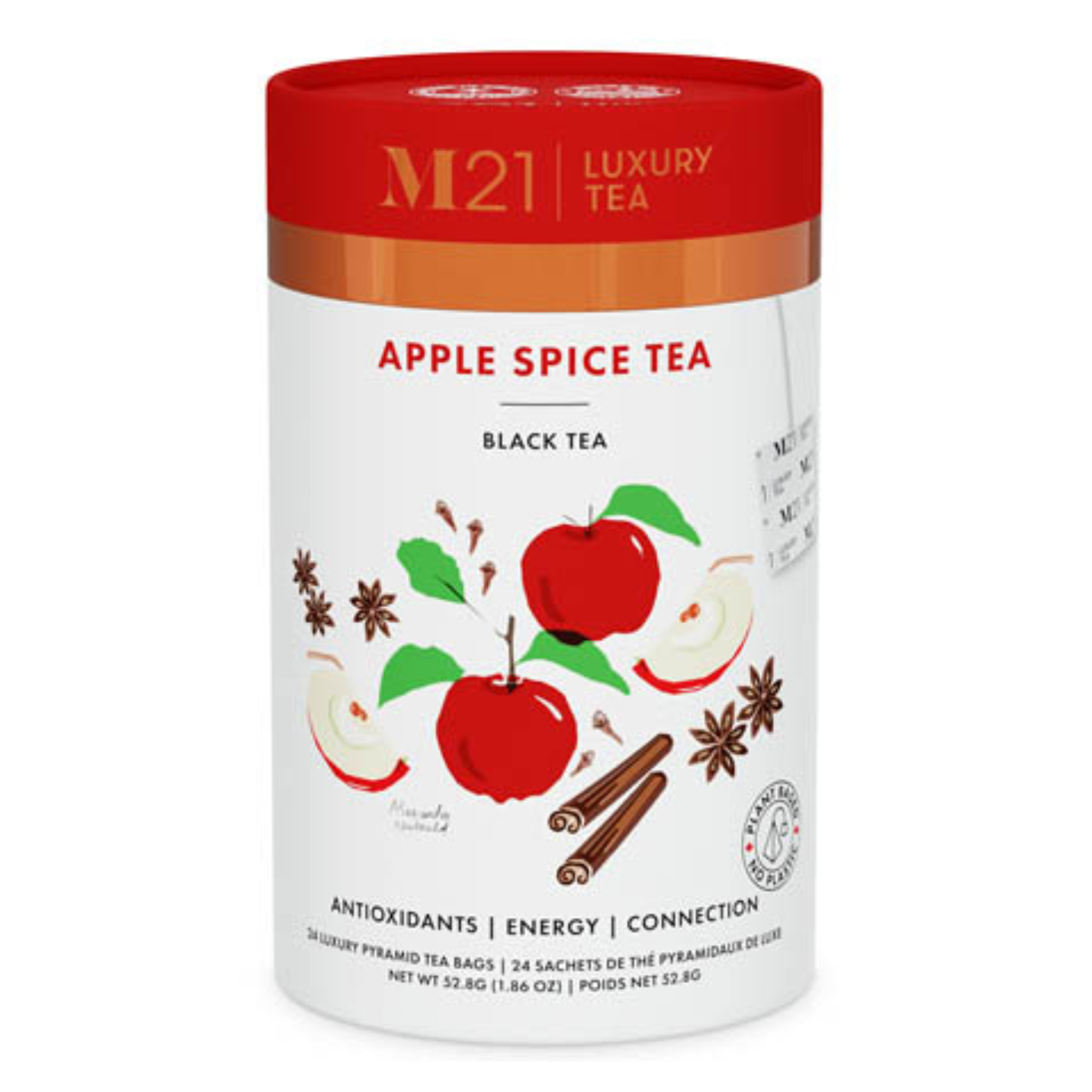 Apple Spice Luxury Tea brewed hot tea in cup