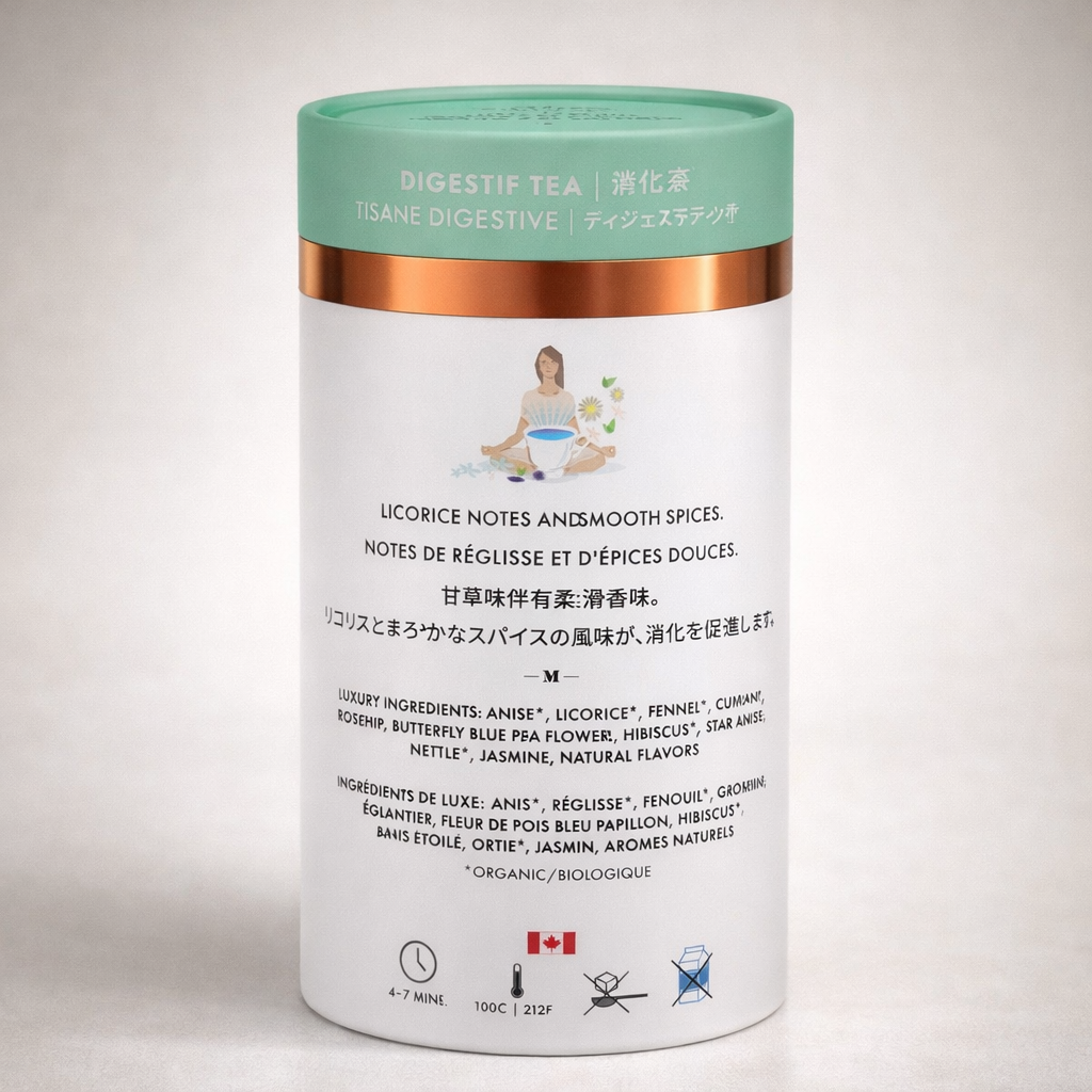 Digestif Luxury Herbal Tea HGD organic herbal tea in cup