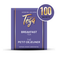 Breakfast Tea Organic Fairtrade 100ct sachets from Tega Tea, caffeine-free organic blend for a delicious morning experience.