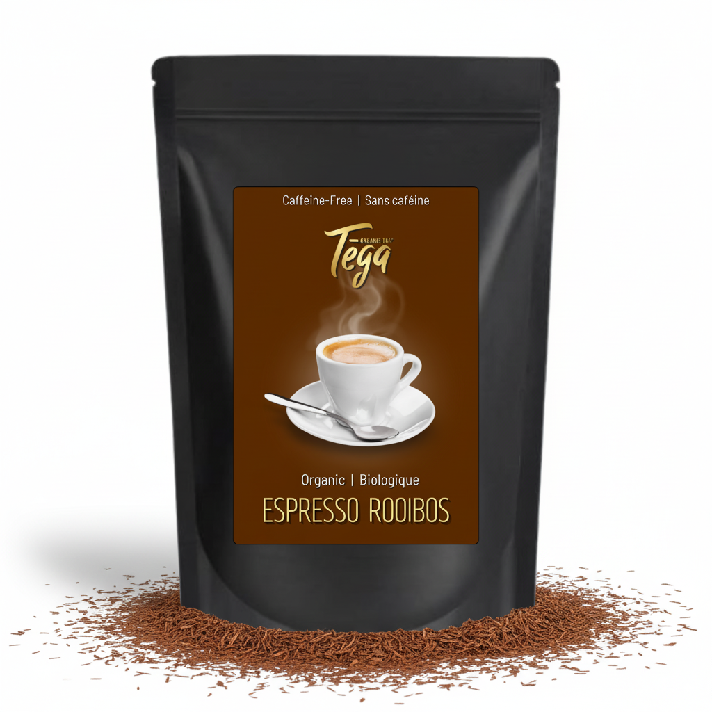 Espresso Rooibos brewed tea in cup