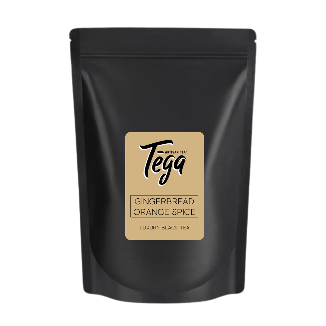 gingerbread orange spice black tea packaging design