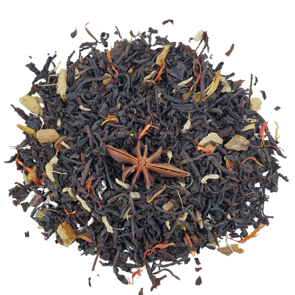 gingerbread orange spice black tea packaging design