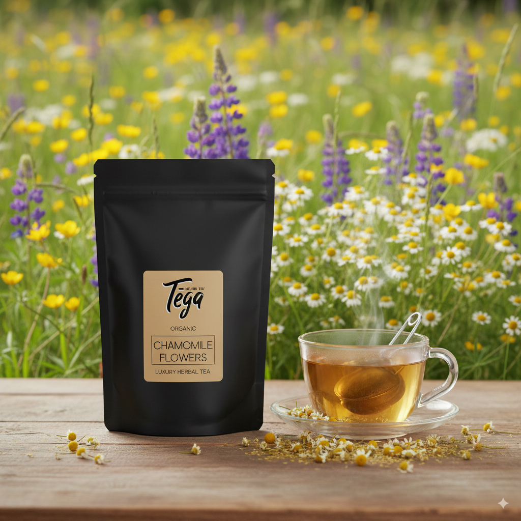 Tega Organic Chamomile Flower Tea premium chamomile blossoms