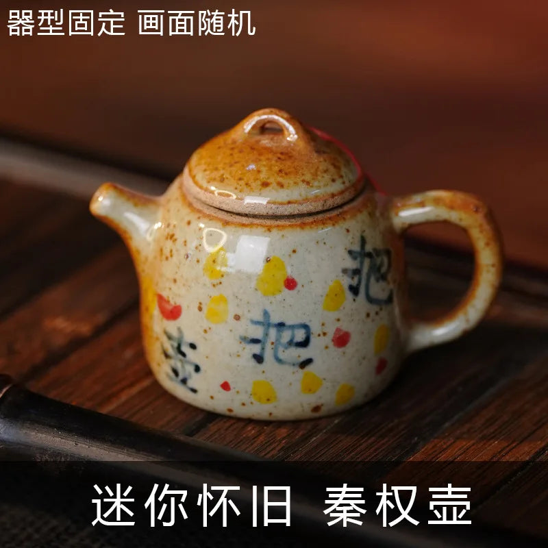 Mini Painted Ceramic Teapot