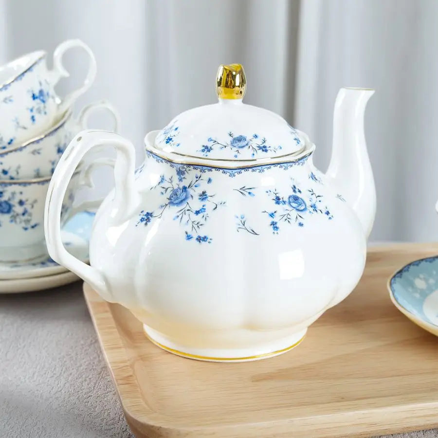 Blue Rose Tea Set