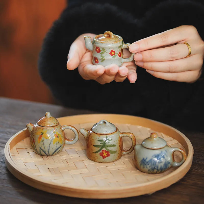 Mini Painted Ceramic Teapot