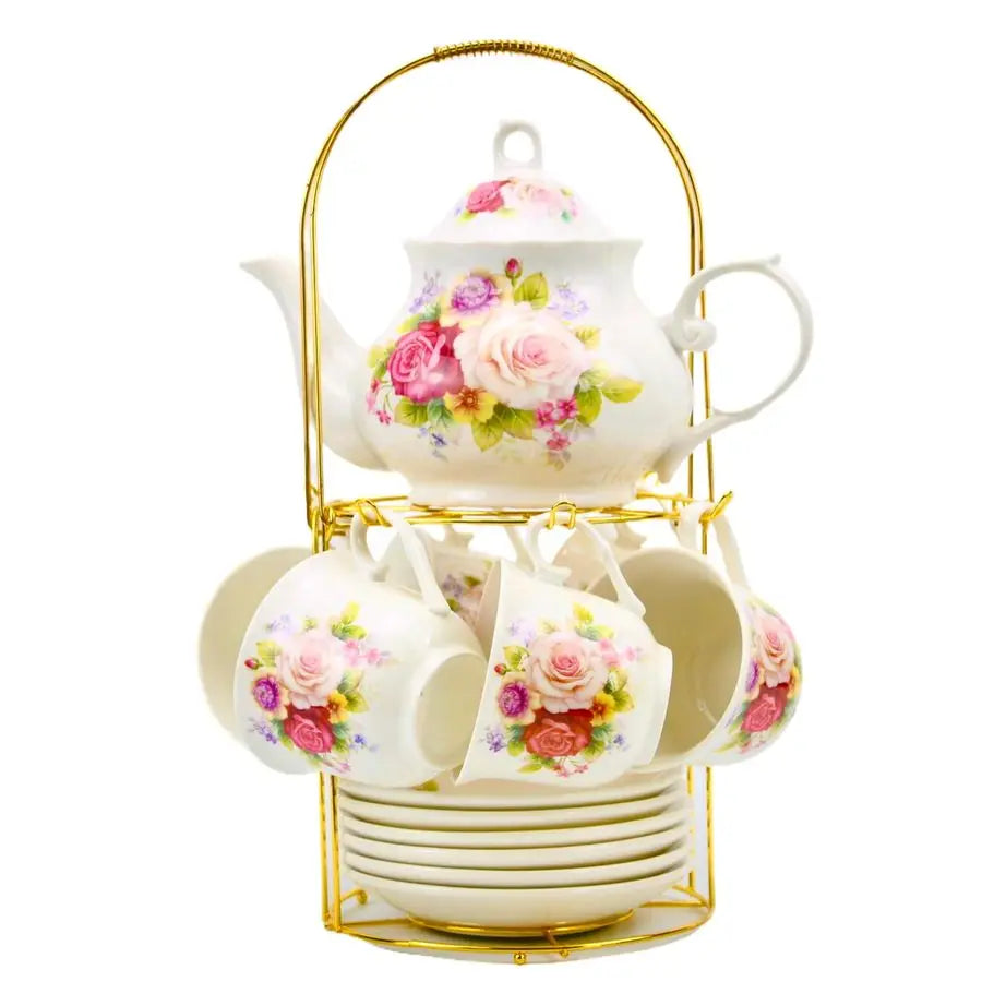 Gold Rim Porcelain Tea Set