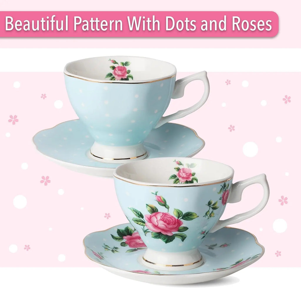 13-Piece Floral Tea Set