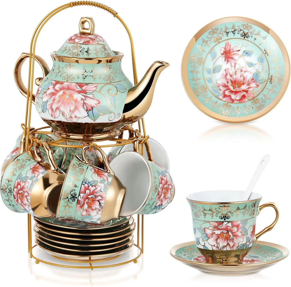 20-Piece Floral Tea Set