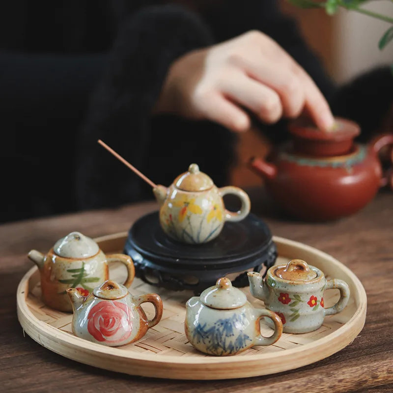 Mini Painted Ceramic Teapot