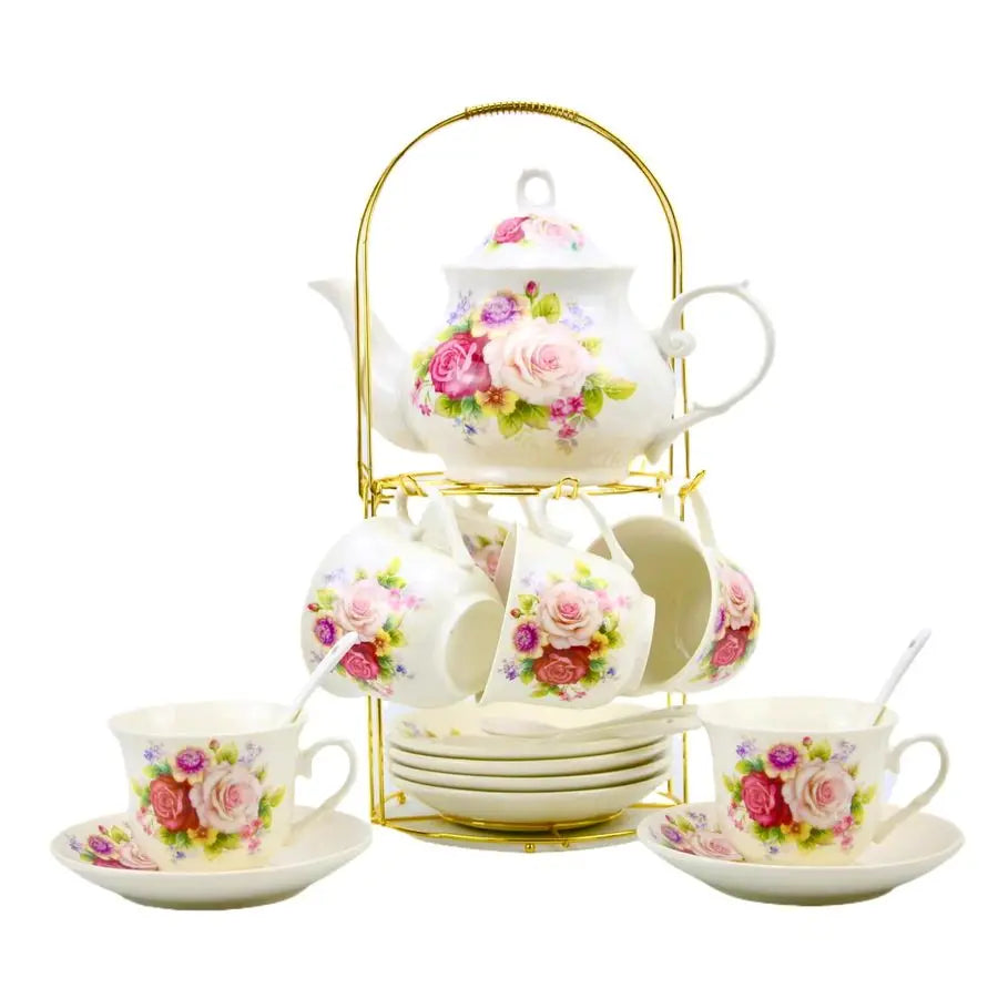 Gold Rim Porcelain Tea Set