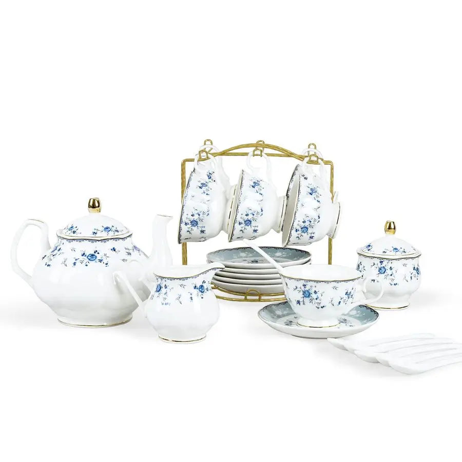 Blue Rose Tea Set