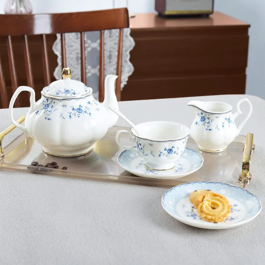 Blue Rose Tea Set