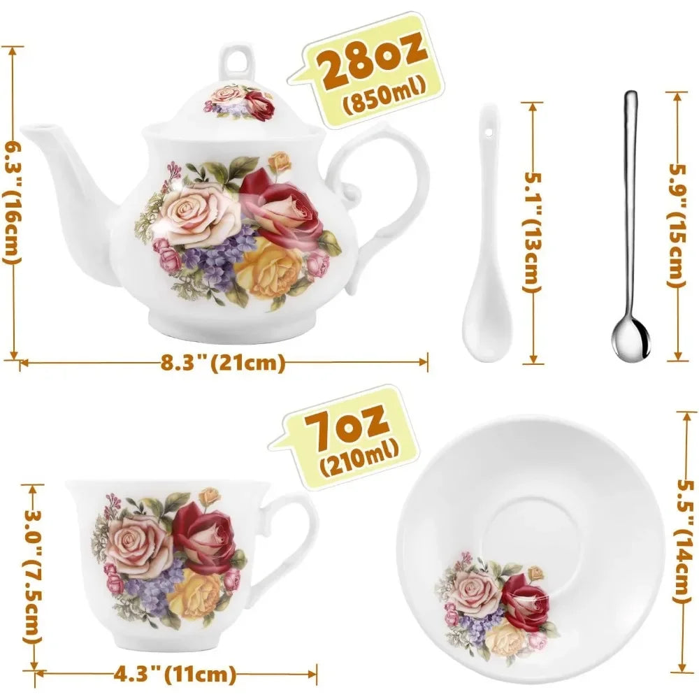 26-Piece Porcelain Tea Set