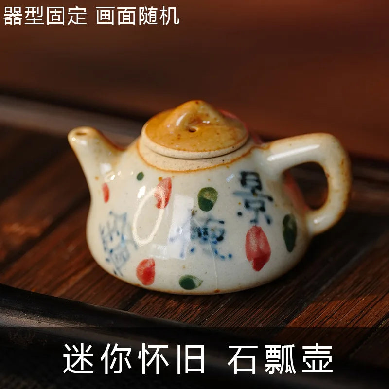 Mini Painted Ceramic Teapot