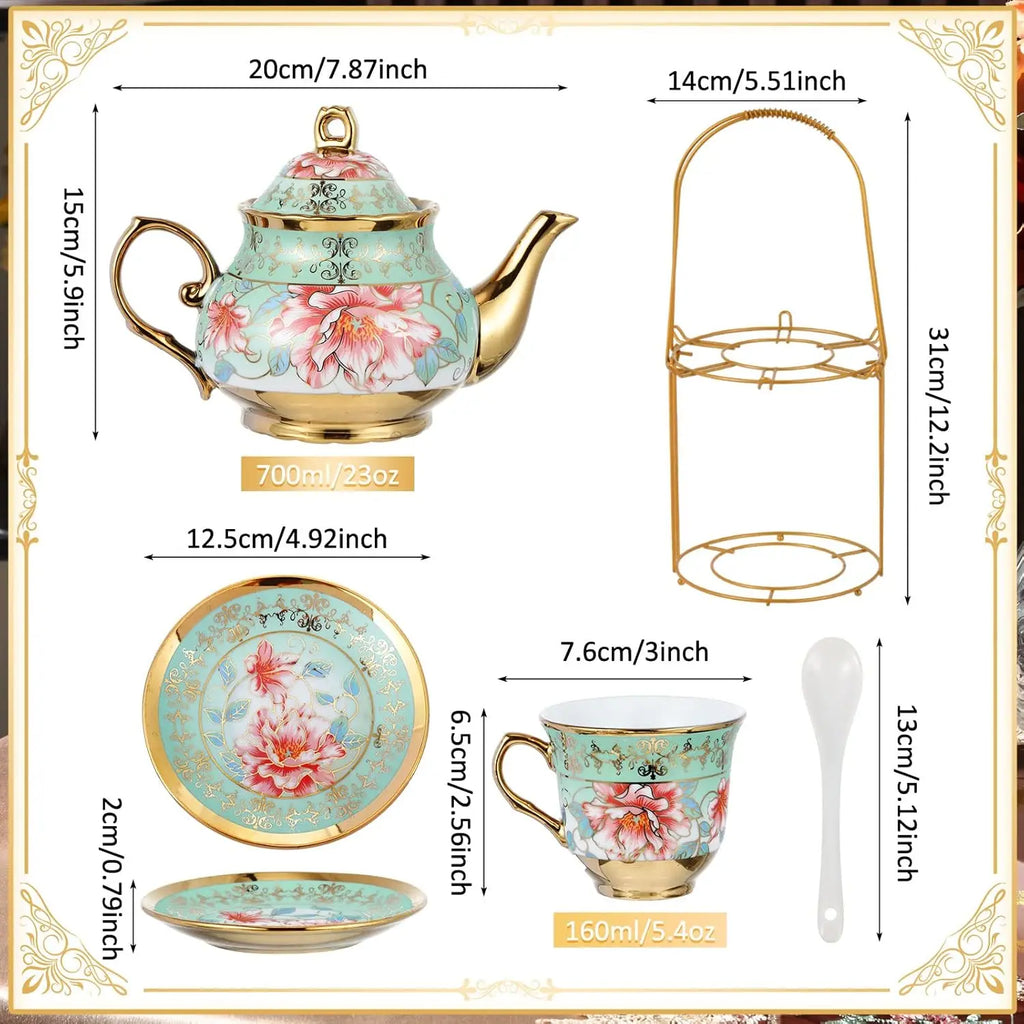 20-Piece Floral Tea Set