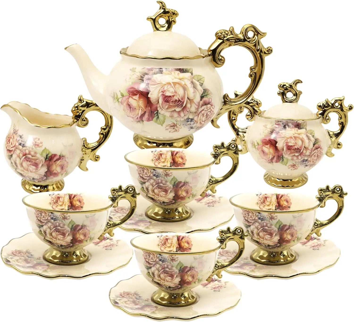 15-Piece Vintage Tea Set