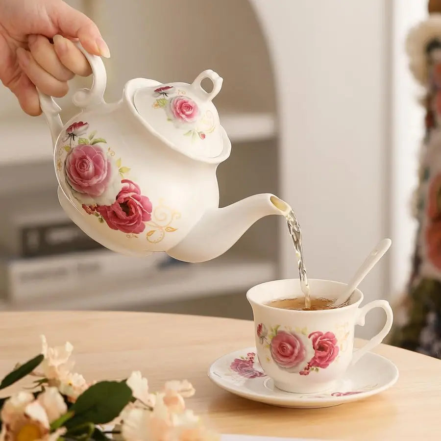 Gold Rack Porcelain Tea Set
