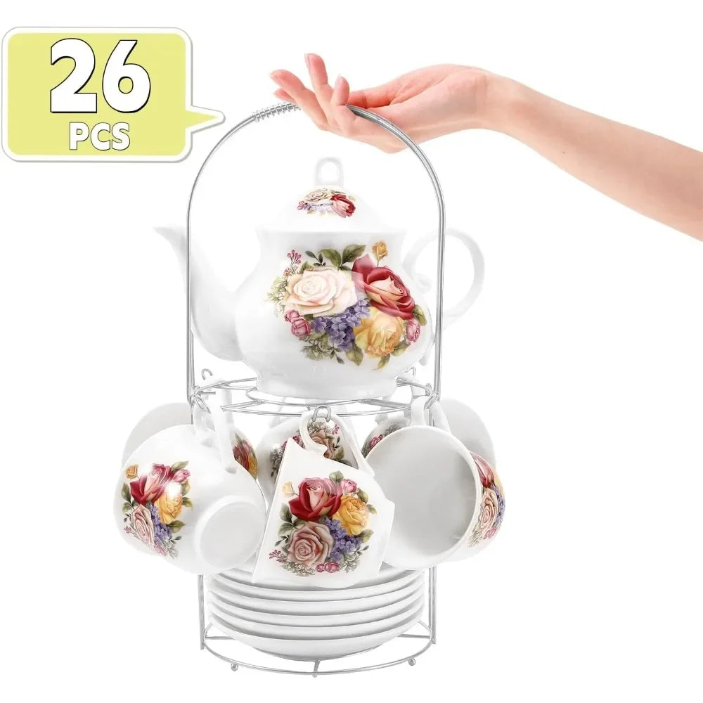 26-Piece Porcelain Tea Set
